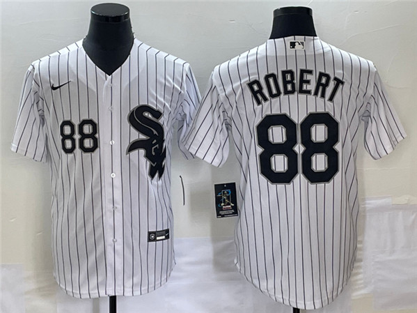 Men's Chicago White Sox #88 Luis Robert White Cool Base Stitched Jersey